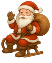 Wir wünschen Ihnen frohe Weihnachten Nikolaus mit Schlitten